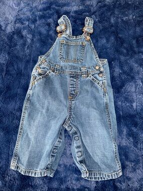 6-12m Old Navy Denim Blue Denim Kids' Overalls - Classic carpenter